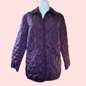 Vintage GAP burgundy quilted jacket‎ with corduroy collar size small medium